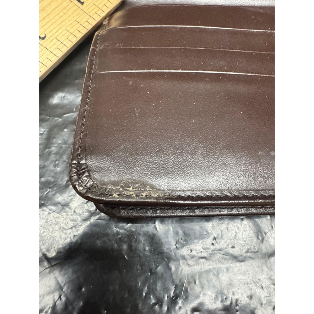 Burberry Haymarket Check Leather Bifold Continental Wallet Brown Beige 7" x 4" - Picture 8 of 10